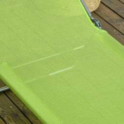 Outsunny 2 Pieces Sun Loungers Foldable Reclining Chair With Headrest Green - thumbnail 7