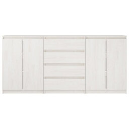 Walplus Side Cabinets 3 Pcs White Solid Pinewood - thumbnail 4