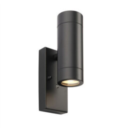 First Choice Lighting Set Of 2 Blaze - Black Outdoor Up Down Photocell Sensor Wall Lights - thumbnail 2