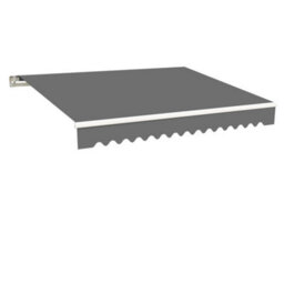 Sundaze 2 X 1.5M Manual Awning Retractable Garden Patio Canopy Sun Shade Shelter With Fittings And Crank Handle Grey - thumbnail 2