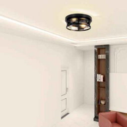 Black Round Flush Ceiling Light, Fitting For Bathroom, Kitchen, Hallway And Living Room - thumbnail 8