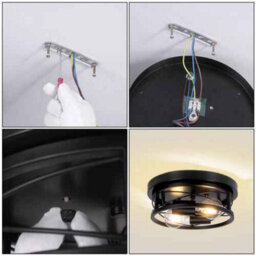 Black Round Flush Ceiling Light, Fitting For Bathroom, Kitchen, Hallway And Living Room - thumbnail 6