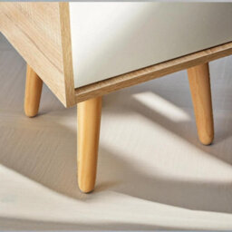 Pirlo Plush Bedside Table With Drawer Natural Brown Bedroom Furniture - thumbnail 3