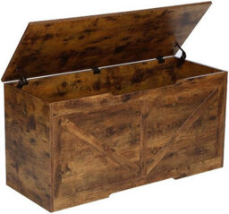 Wooden Toy Box Kids Bench And Storage Chest With Flip Top Lid, Safety Hinges & Handles, Farmhouse Style Organizer For Kids Storage - thumbnail 7