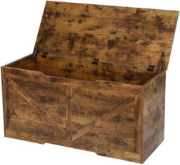 Wooden Toy Box Kids Bench And Storage Chest With Flip Top Lid, Safety Hinges & Handles, Farmhouse Style Organizer For Kids Storage - thumbnail 6