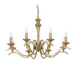 Luminosa Lighting Luminosa Kora 8 Light Chandelier Antique Brass Finish, E14