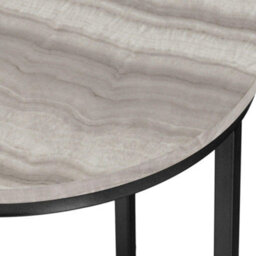 Seconique Dallas Round Side End Table Marble Effect And Black Metal Finish - thumbnail 6