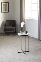 Seconique Dallas Round Side End Table Marble Effect And Black Metal Finish - thumbnail 8