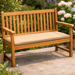 Nod Off 2 Seater Garden Bench Seat Pad 108X45X5Cm Water Resistant Foam Filled Cushion With Removable Zipped Cover - Sand