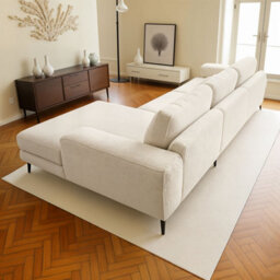 Abakus Direct Venice Corner Sofa In Cream Right Facing With Deep Seats And Extra-Wide Padded Arms - thumbnail 5
