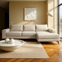 Abakus Direct Venice Corner Sofa In Cream Right Facing With Deep Seats And Extra-Wide Padded Arms - thumbnail 7