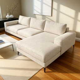 Abakus Direct Venice Corner Sofa In Cream Right Facing With Deep Seats And Extra-Wide Padded Arms - thumbnail 3