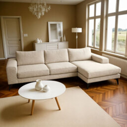 Abakus Direct Venice Corner Sofa In Cream Right Facing With Deep Seats And Extra-Wide Padded Arms - thumbnail 2