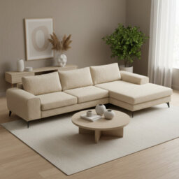 Abakus Direct Venice Corner Sofa In Cream Right Facing With Deep Seats And Extra-Wide Padded Arms - thumbnail 9