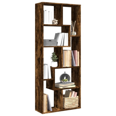 Walplus Room Divider Bookcase Smoked Oak 67X25X161.5 Cm Engineered Wood - image 1