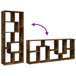 Walplus Room Divider Bookcase Smoked Oak 67X25X161.5 Cm Engineered Wood - thumbnail 8