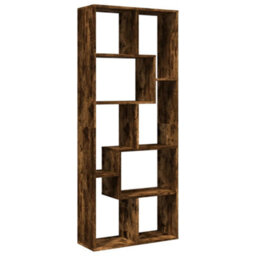 Walplus Room Divider Bookcase Smoked Oak 67X25X161.5 Cm Engineered Wood - thumbnail 2