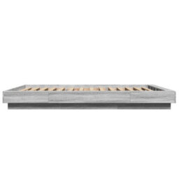 Berkfield Bed Frame With Led Lights Without Mattress Grey Sonoma 140X190Cm - thumbnail 6