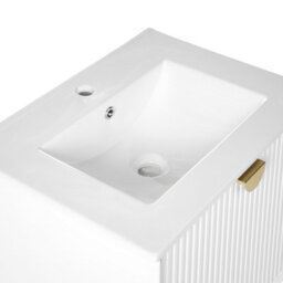 Wyld And Coco Wall Mounted Vanity Unit With Integrated Ceramic Basin White Engineered Wood 60 X 43 Cm Modern Design - thumbnail 7