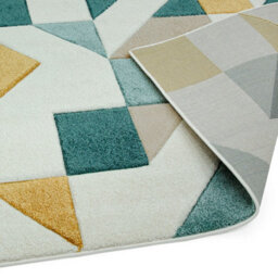 Shapes Green Geometric Modern Jute Backing Rug For Living Room Bedroom And Dining Room-80Cm X 150Cm - thumbnail 4