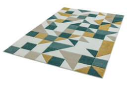 Shapes Green Geometric Modern Jute Backing Rug For Living Room Bedroom And Dining Room-80Cm X 150Cm - thumbnail 3