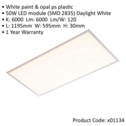 Rectangular Backlit Led Ceiling Panel Light - 1195 X 595mm - Daylight White Led - thumbnail 2