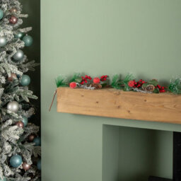 Samuel Alexander 1.5M (150Cm) Christmas Garland With Red Berries, Frosted Apples And Pinecones - thumbnail 5