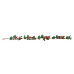 Samuel Alexander 1.5M (150Cm) Christmas Garland With Red Berries, Frosted Apples And Pinecones - thumbnail 9