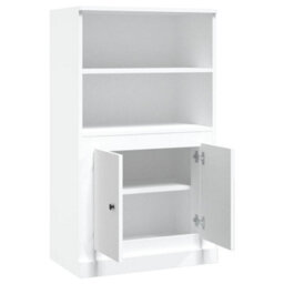 Berkfield Highboard White 60X35.5X103.5 Cm Engineered Wood - thumbnail 8
