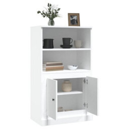 Berkfield Highboard White 60X35.5X103.5 Cm Engineered Wood - thumbnail 5