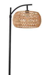 Thehotsale 60W 230V Height Adjustable Rattan Lampshade E27 Floor Lamp With Foot Switch - thumbnail 3