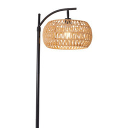 Thehotsale 60W 230V Height Adjustable Rattan Lampshade E27 Floor Lamp With Foot Switch