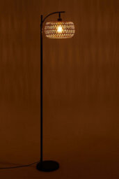Thehotsale 60W 230V Height Adjustable Rattan Lampshade E27 Floor Lamp With Foot Switch - thumbnail 2