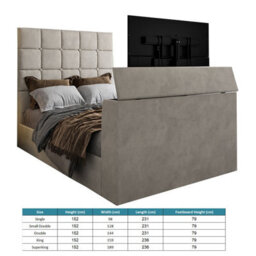 Luther Upholstered  Pebble Tv Bed Frame - thumbnail 6