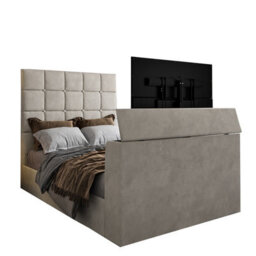 Luther Upholstered  Pebble Tv Bed Frame - thumbnail 4