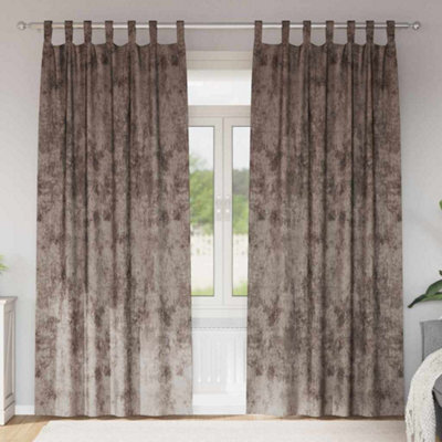 Berkfield Curtain With Curtains 2 Pcs Cappuccino 245 X 140 Cm Velvet - image 1