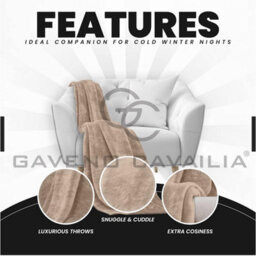 Gc Gaveno Cavailia Luxury Faux Fur Throw 150X200 Cm Mink Fleece Blanket For Double Bed & Sofa Bed - thumbnail 3