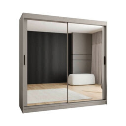 Arte Rubino T3 Sliding Door Wardrobe 200Cm - Cashmere Mirrored Storage For Contemporary Bedrooms - thumbnail 3