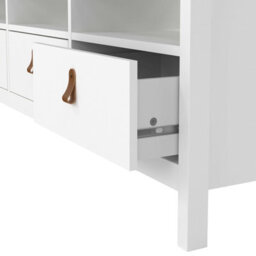 Wyld Haus Wildberry Matt White Tv Unit - 3 Drawers With Leather Handles - thumbnail 7