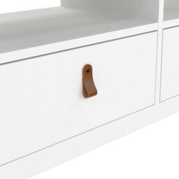 Wyld Haus Wildberry Matt White Tv Unit - 3 Drawers With Leather Handles - thumbnail 8