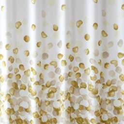 Neel Blue Golden Petals Polyester Shower Curtain, Water-Resistant Bathroom Curtain With 12 Hooks - 180X180Cm - thumbnail 7