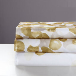Neel Blue Golden Petals Polyester Shower Curtain, Water-Resistant Bathroom Curtain With 12 Hooks - 180X180Cm - thumbnail 3