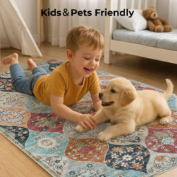 Marlow 80X150Cm Floor Rug Runner Washable Non Slip For Living Room Bedroom - thumbnail 5