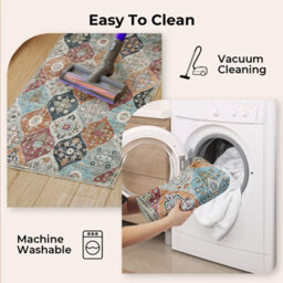 Marlow 80X150Cm Floor Rug Runner Washable Non Slip For Living Room Bedroom - thumbnail 6