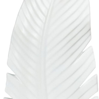 Biznest White Leaf Vase Elegant Decor Beautiful Accent Piece 38.5X38.5Cm, Stylish Home Decoration For Any Room - image 1