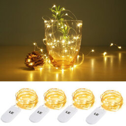 Lepro Small Fairy Lights, 1M 20 Leds, Mini Copper Wire Led String Lights, Battery Powered & Included, Pack Of 4 - thumbnail 1