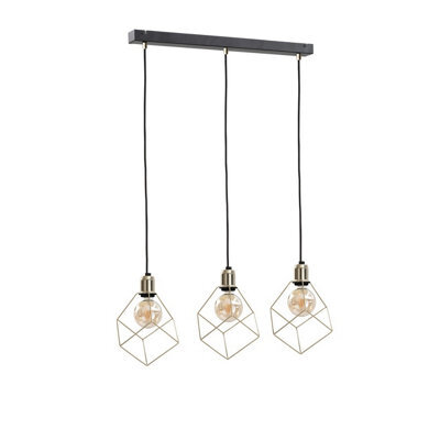 Luminosa Lighting Luminosa Taho Bar Pendant Ceiling Light Gold, 60Cm, 3X E27