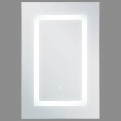 Wyld And Coco Led Bathroom Mirror Cabinet 40 X 60 Cm White - Wall-Mounted, Illuminated, Single Door - image 1