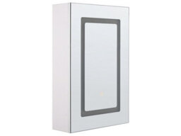 Wyld And Coco Led Bathroom Mirror Cabinet 40 X 60 Cm White - Wall-Mounted, Illuminated, Single Door - thumbnail 3