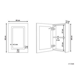 Wyld And Coco Led Bathroom Mirror Cabinet 40 X 60 Cm White - Wall-Mounted, Illuminated, Single Door - thumbnail 4